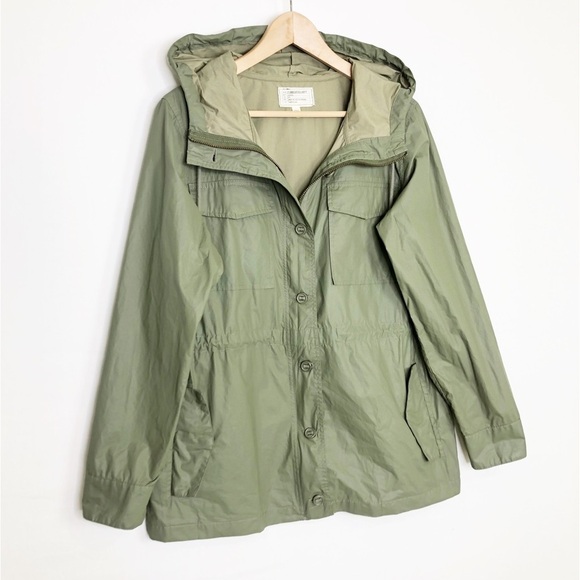 Current / Elliot Army green the boyfriend, windbreaker, hooded utility jacket - Picture 4 of 15
